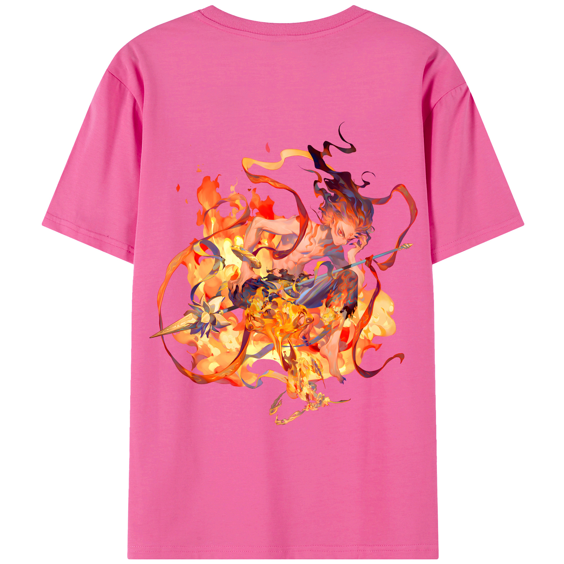 （画像用） Ne Zha 2 ナタ 魔童の大暴れ レディース半袖Tシャツ(バックプリント)